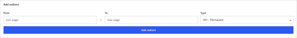 Add redirect