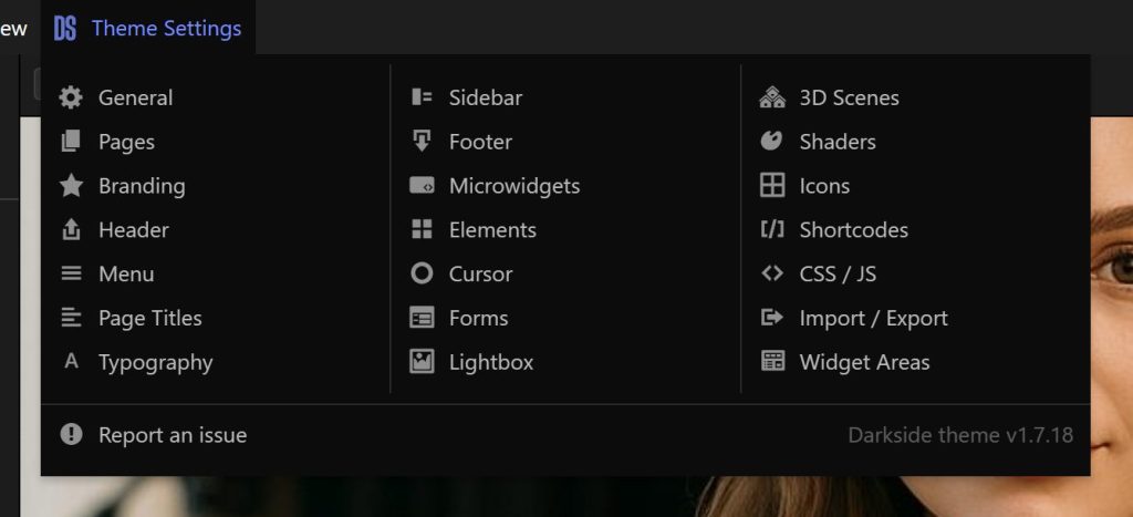 Theme settings