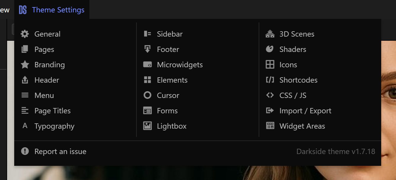 Theme settings